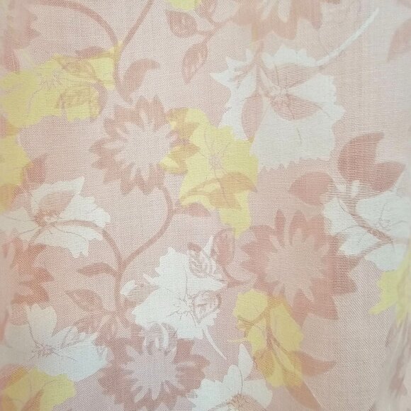 VTG 60's American Floral Pink Midi Skirt Cotton Blend Sz 24W Made USA UNION - Picture 3 of 10